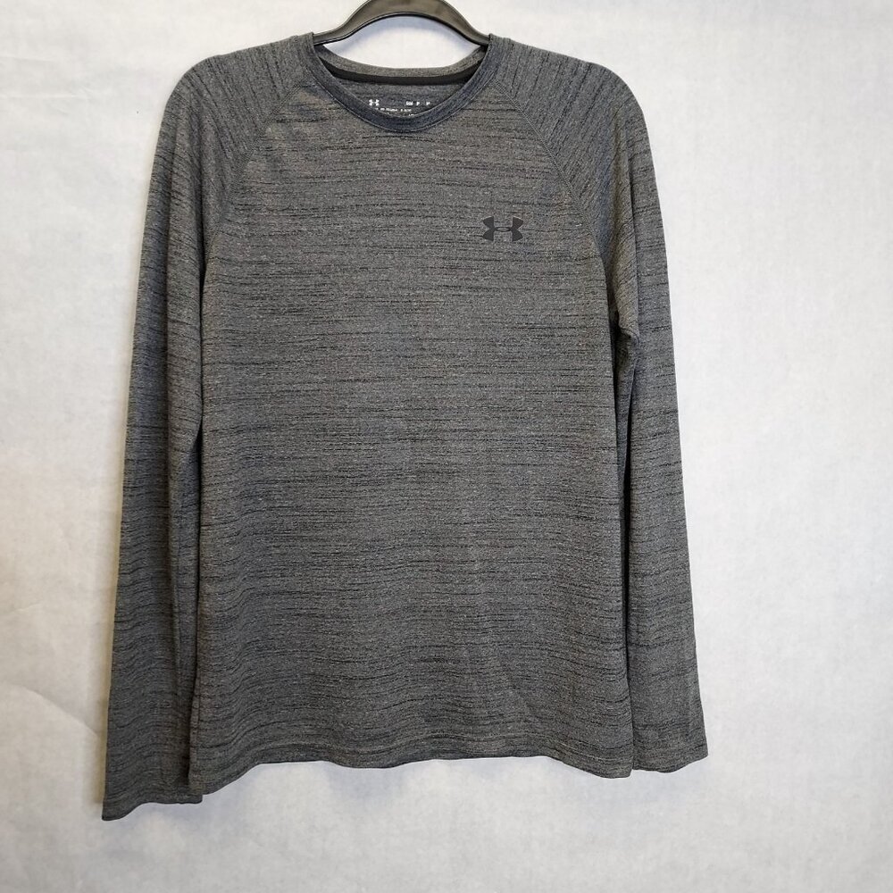 UNDER ARMOUR Heat Gear Shirts Men's S Loose Gray Long Sleeve Green Compression T - Picture 2 of 16